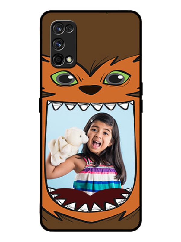 Custom Realme 7 Pro Photo Printing on Glass Case  - Owl Monster Back Case Design