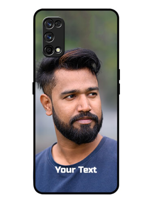 Custom Realme 7 Pro Glass Mobile Cover: Photo with Text