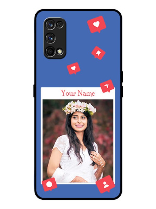 Custom Realme 7 Pro Custom Glass Phone Case - Like Share And Comment Design