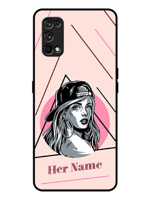 Custom Realme 7 Pro Personalized Glass Phone Case - Rockstar Girl Design