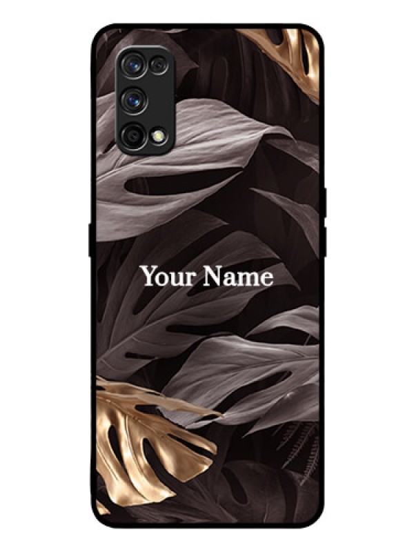 Custom Realme 7 Pro Personalised Glass Phone Case - Wild Leaves digital paint Design