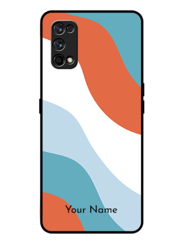 Custom Realme 7 Pro Custom Glass Mobile Case - coloured Waves Design