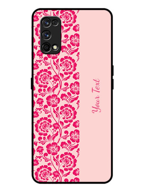 Custom Realme 7 Pro Custom Glass Phone Case - Attractive Floral Pattern Design