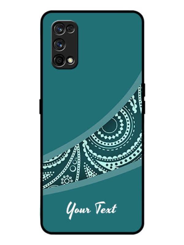 Custom Realme 7 Pro Photo Printing on Glass Case - semi visible floral Design