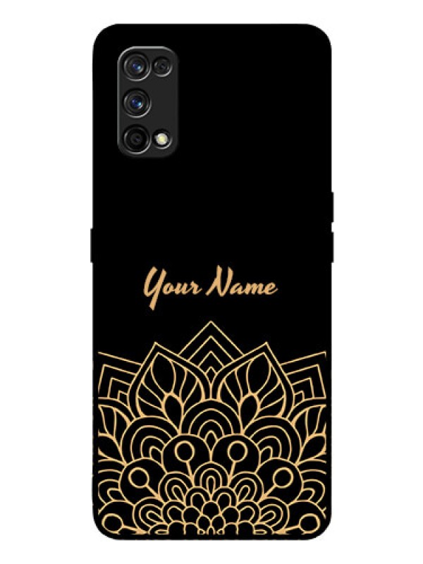 Custom Realme 7 Pro Custom Glass Phone Case - Golden mandala Design