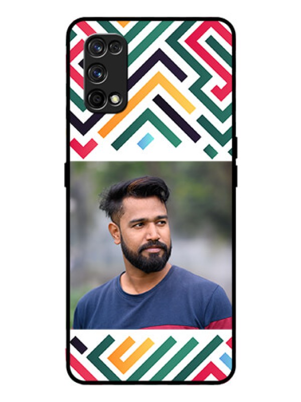 Custom Realme 7 Pro Personalized Glass Phone Case - Colorful Maze Pattern Design