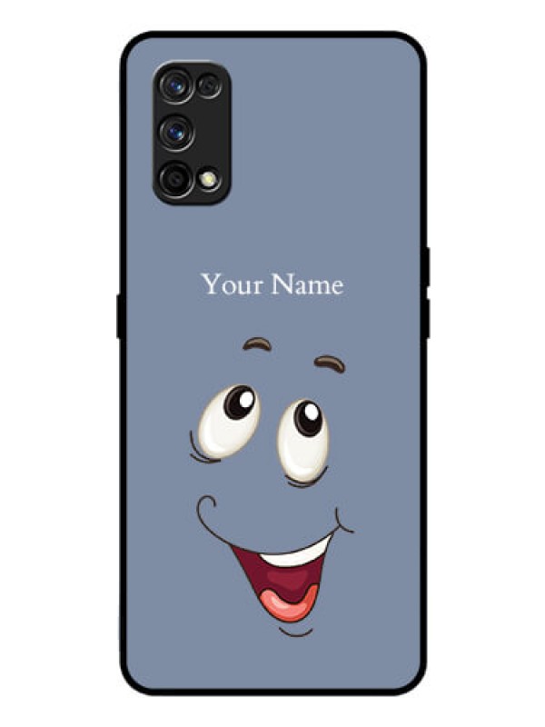 Custom Realme 7 Pro Photo Printing on Glass Case - Laughing Cartoon Face Design