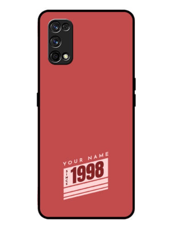 Custom Realme 7 Pro Custom Glass Phone Case - Red custom year of birth Design