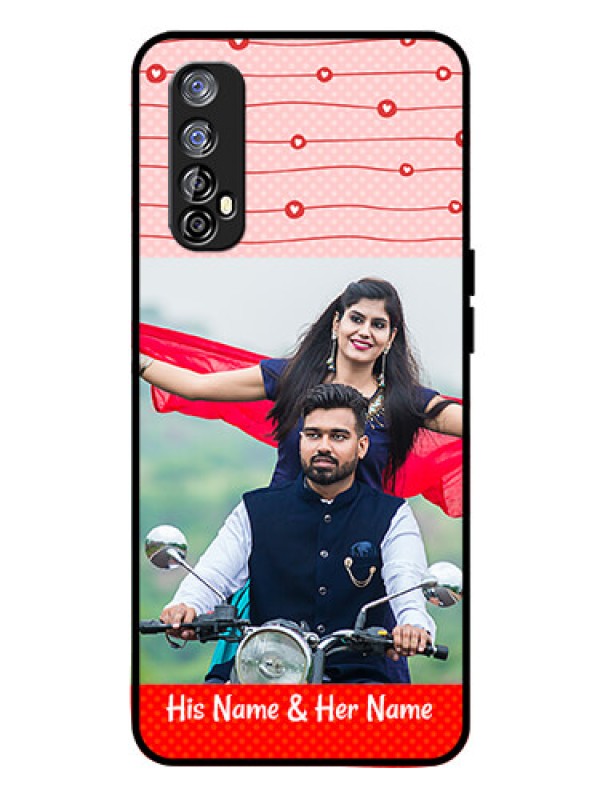 Custom Realme 7 Personalized Glass Phone Case  - Red Pattern Case Design
