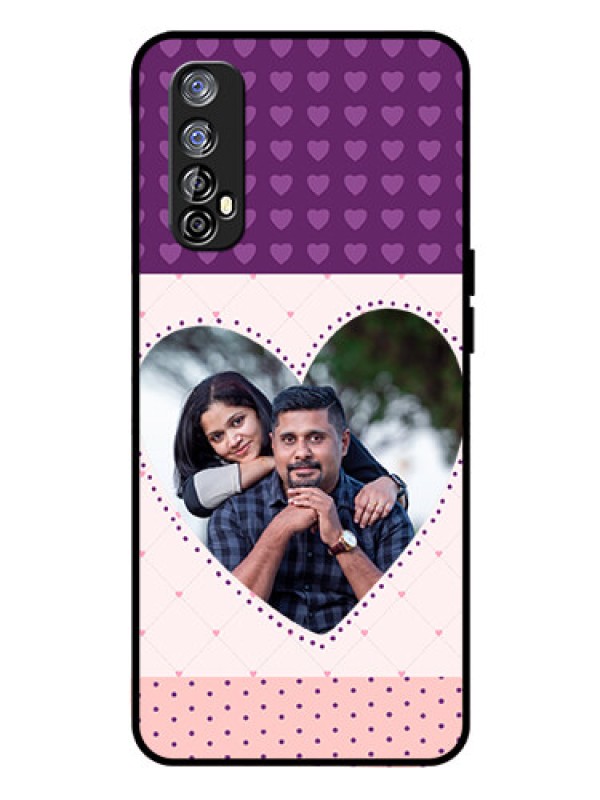 Custom Realme 7 Custom Glass Phone Case  - Violet Love Dots Design