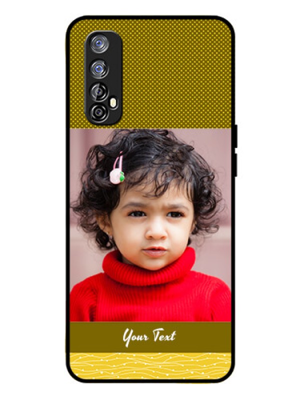 Custom Realme 7 Custom Glass Phone Case  - Simple Green Color Design