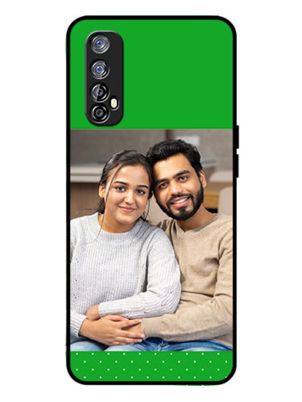Custom Realme 7 Personalized Glass Phone Case  - Green Pattern Design