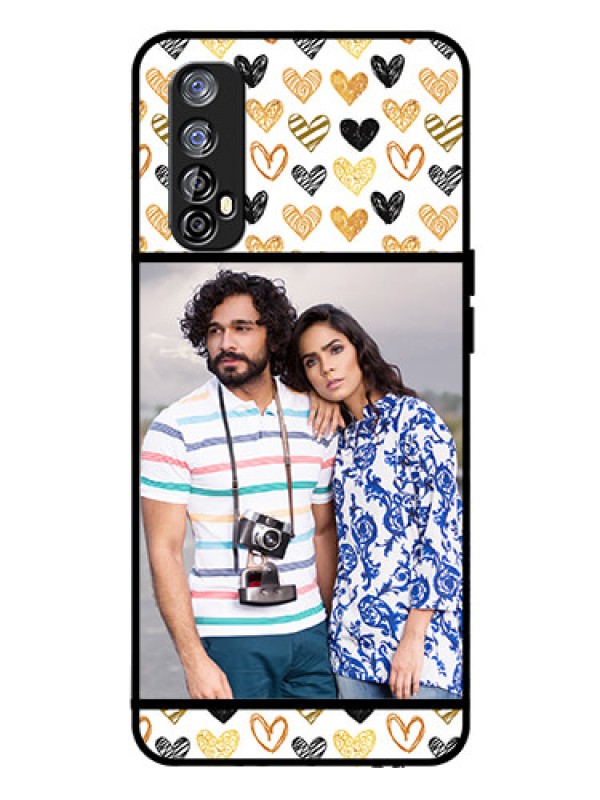 Custom Realme 7 Photo Printing on Glass Case  - Love Symbol Design