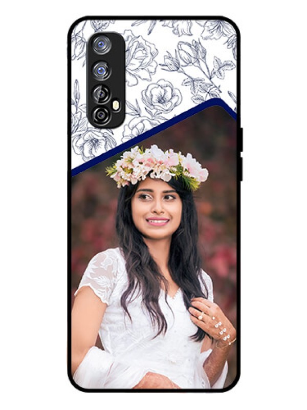 Custom Realme 7 Personalized Glass Phone Case  - Premium Floral Design