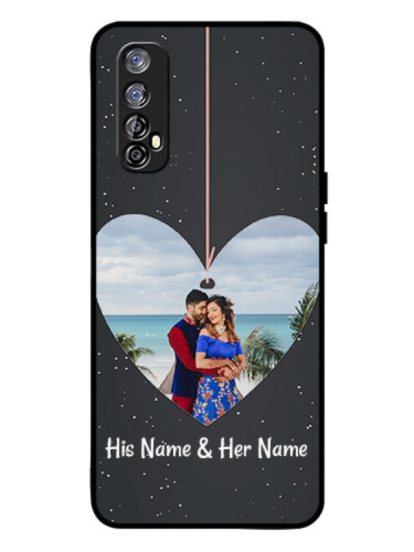Custom Realme 7 Custom Glass Phone Case  - Hanging Heart Design
