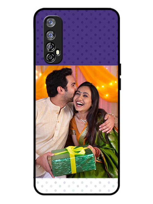Custom Realme 7 Personalized Glass Phone Case  - Violet Pattern Design