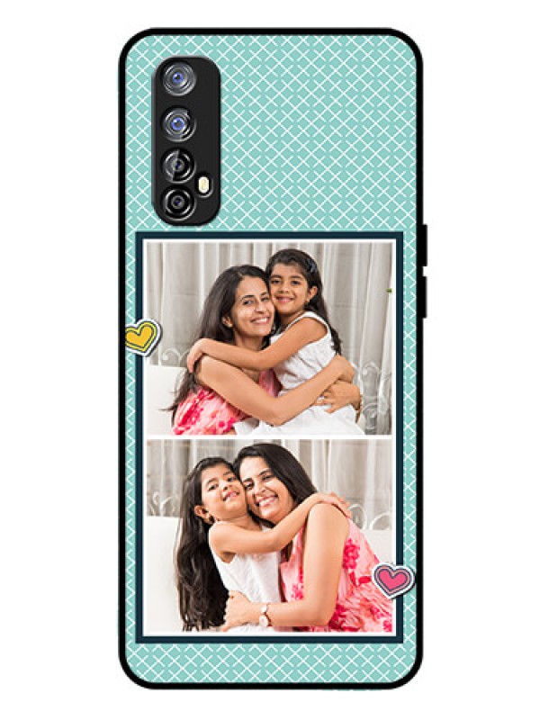 Custom Realme 7 Custom Glass Phone Case  - 2 Image Holder with Pattern Design