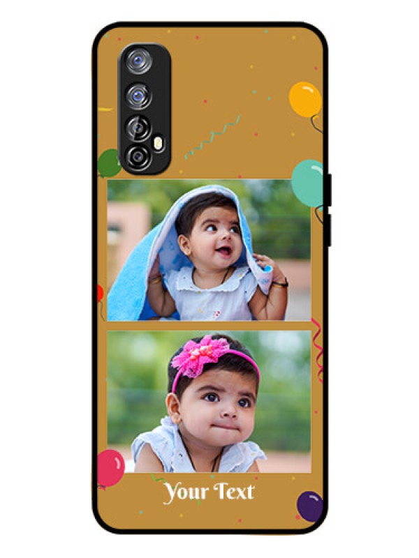 Custom Realme 7 Personalized Glass Phone Case  - Image Holder with Birthday Celebrations Design