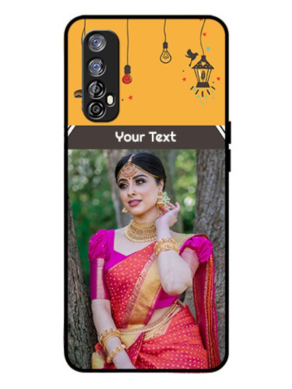 Custom Realme 7 Custom Glass Mobile Case  - with Family Picture and Icons 