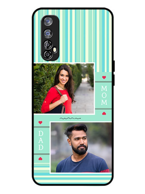 Custom Realme 7 Custom Glass Phone Case  - Mom & Dad Pic Design