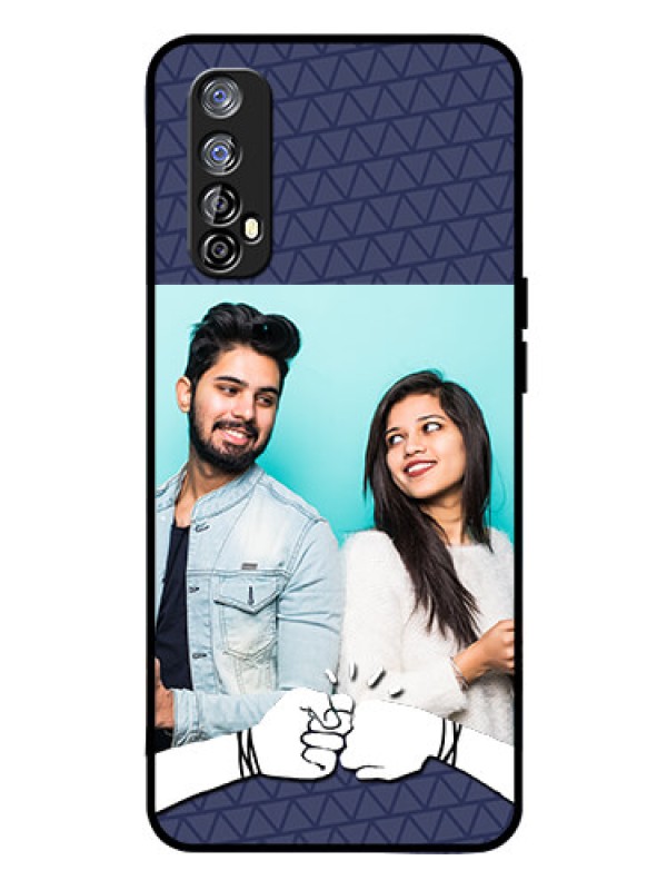 Custom Realme 7 Photo Printing on Glass Case  - with Best Friends Design  