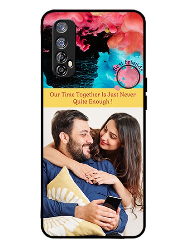 Custom Realme 7 Custom Glass Mobile Case  - Quote with Acrylic Painting Design