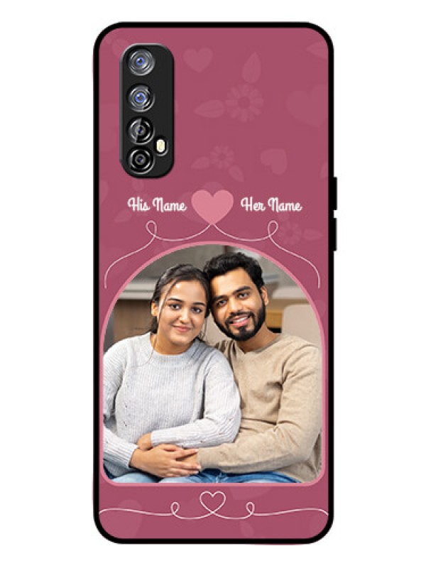 Custom Realme 7 Photo Printing on Glass Case  - Love Floral Design