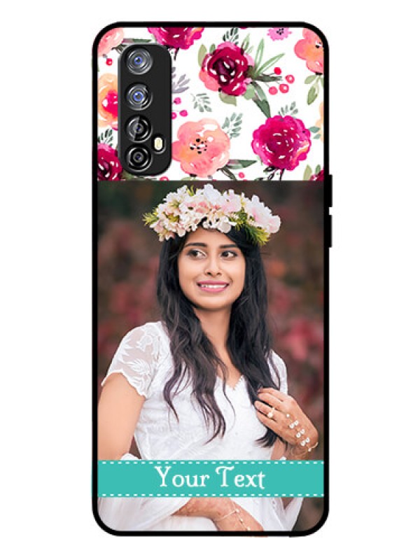 Custom Realme 7 Custom Glass Phone Case  - Watercolor Floral Design