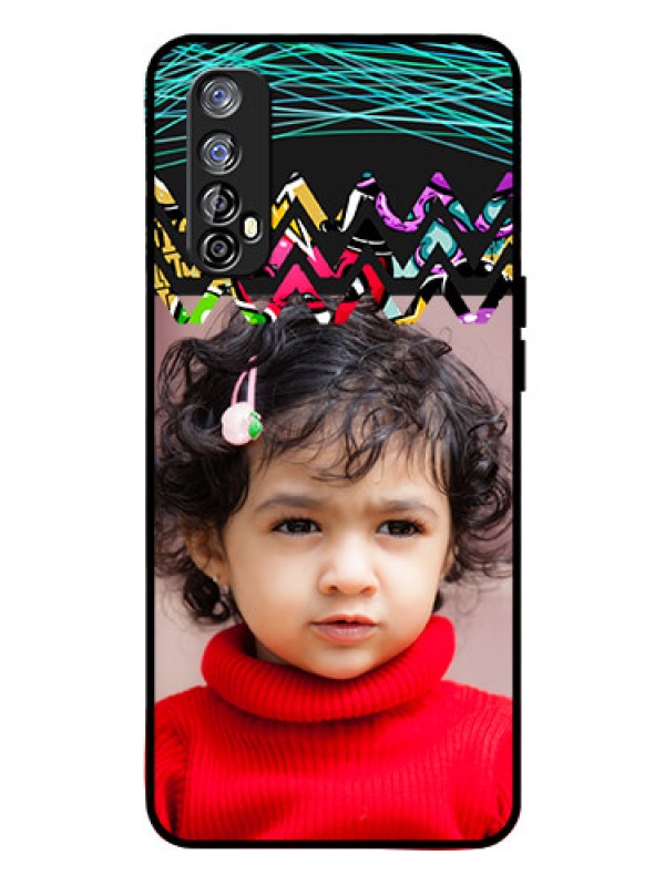 Custom Realme 7 Personalized Glass Phone Case  - Neon Abstract Design