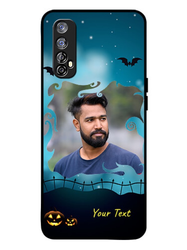Custom Realme 7 Custom Glass Phone Case  - Halloween frame design