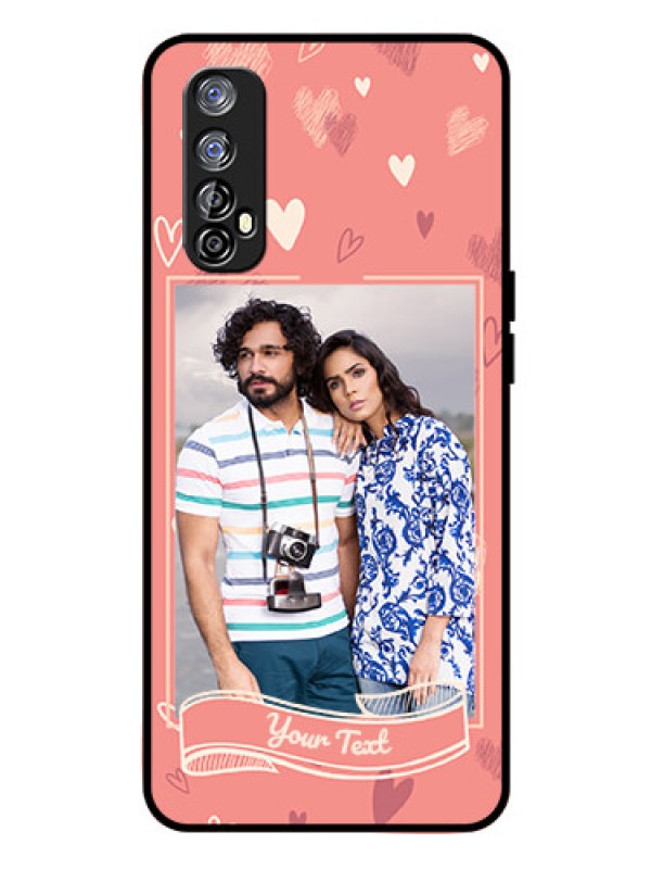 Custom Realme 7 Custom Glass Phone Case  - Love doodle art Design