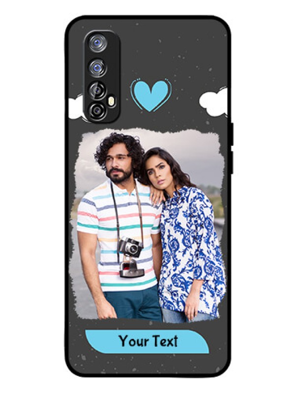 Custom Realme 7 Custom Glass Phone Case  - Splashes with love doodles Design
