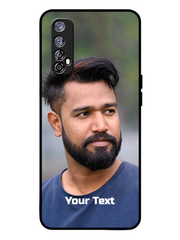 Custom Realme 7 Glass Mobile Cover: Photo with Text
