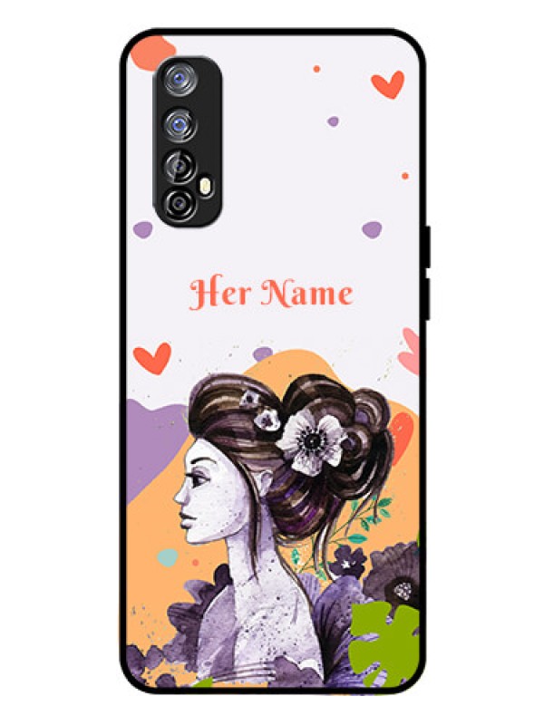 Custom Realme 7 Personalized Glass Phone Case - Woman And Nature Design