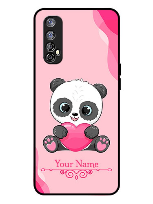 Custom Realme 7 Custom Glass Mobile Case - Cute Panda Design
