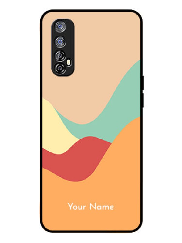 Custom Realme 7 Personalized Glass Phone Case - Ocean Waves Multi-colour Design