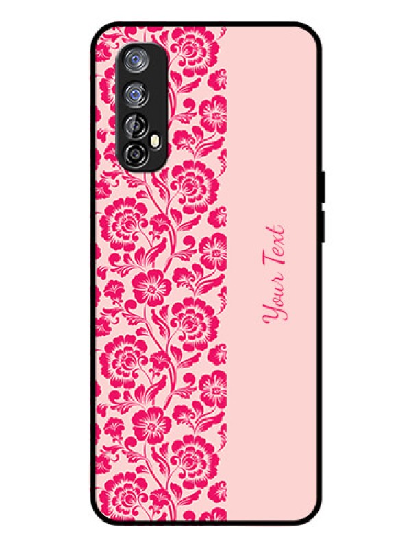 Custom Realme 7 Custom Glass Phone Case - Attractive Floral Pattern Design