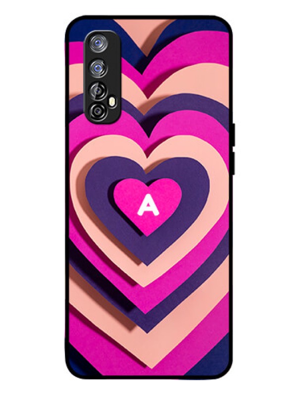 Custom Realme 7 Custom Glass Mobile Case - Cute Heart Pattern Design