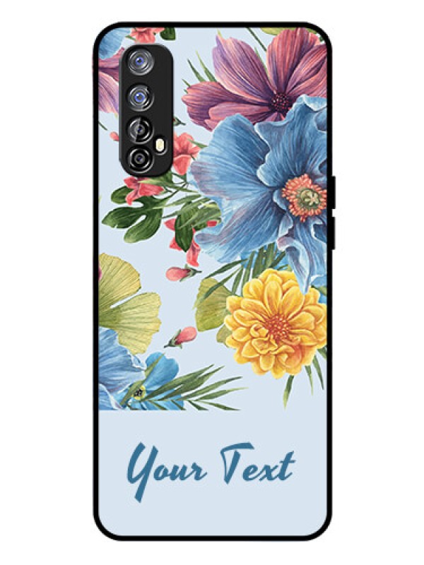 Custom Realme 7 Custom Glass Mobile Case - Stunning Watercolored Flowers Painting Design