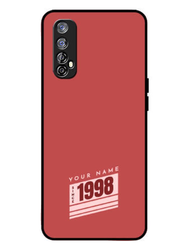 Custom Realme 7 Custom Glass Phone Case - Red custom year of birth Design