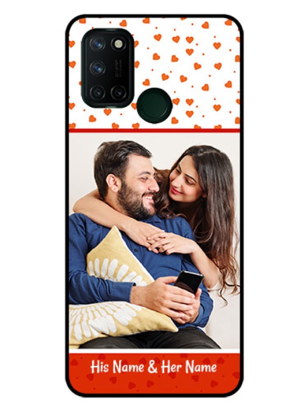 Custom Realme 7I Custom Glass Phone Case  - Orange Love Symbol Design