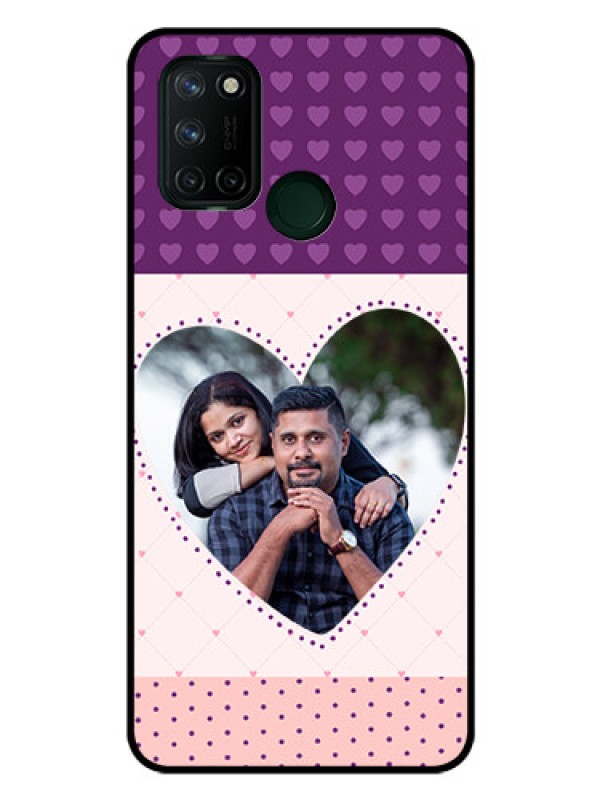 Custom Realme 7I Custom Glass Phone Case  - Violet Love Dots Design