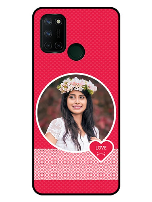 Custom Realme 7I Personalised Glass Phone Case  - Pink Pattern Design