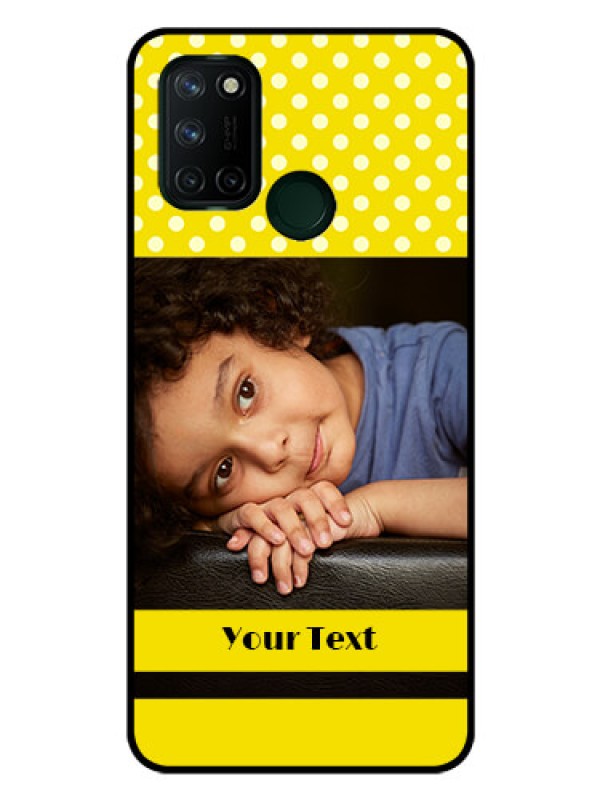 Custom Realme 7I Custom Glass Phone Case  - Bright Yellow Case Design