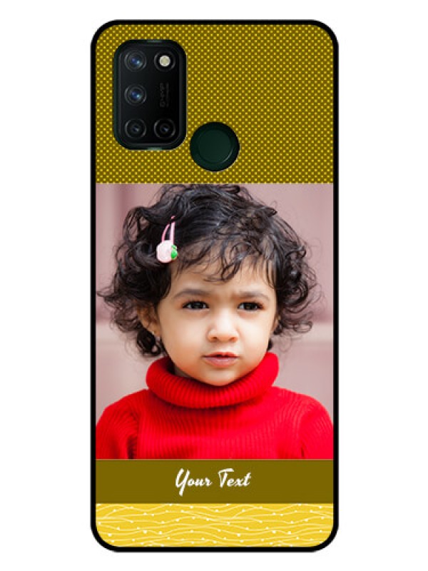 Custom Realme 7I Custom Glass Phone Case  - Simple Green Color Design