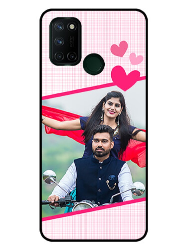 Custom Realme 7I Custom Glass Phone Case  - Love Shape Heart Design