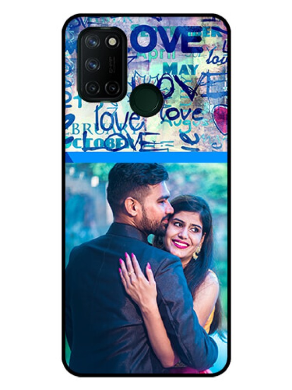 Custom Realme 7I Custom Glass Mobile Case  - Colorful Love Design
