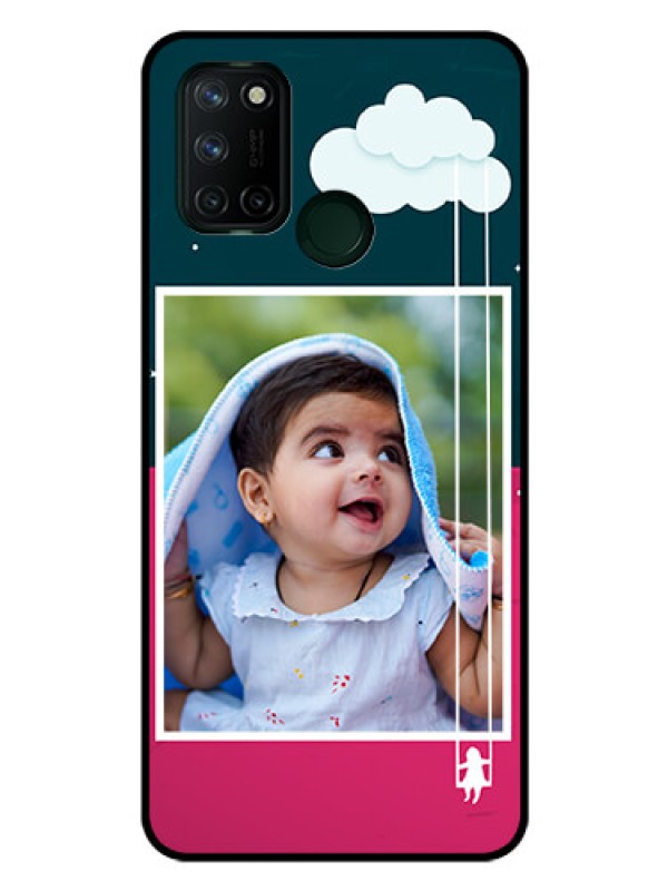 Custom Realme 7I Custom Glass Phone Case  - Cute Girl with Cloud Design