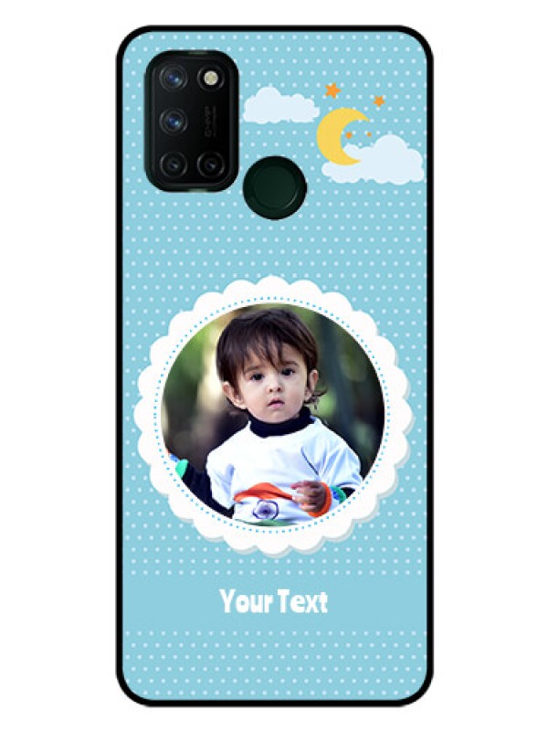 Custom Realme 7I Personalised Glass Phone Case  - Violet Pattern Design