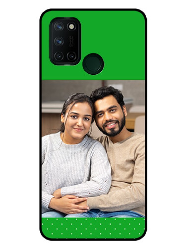 Custom Realme 7I Personalized Glass Phone Case  - Green Pattern Design